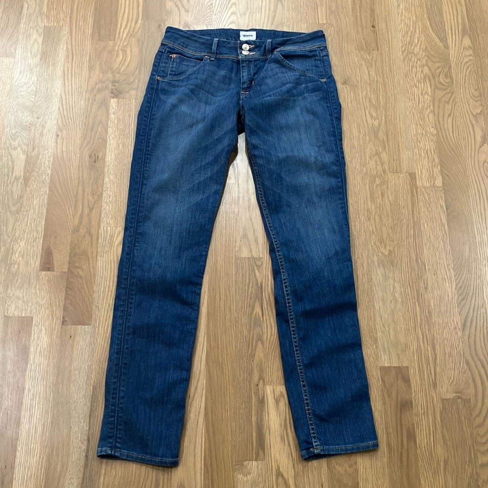 Hudson Women’s Medium Wash Cotton Denim Collin Flap Medium Rise Skinny Jeans